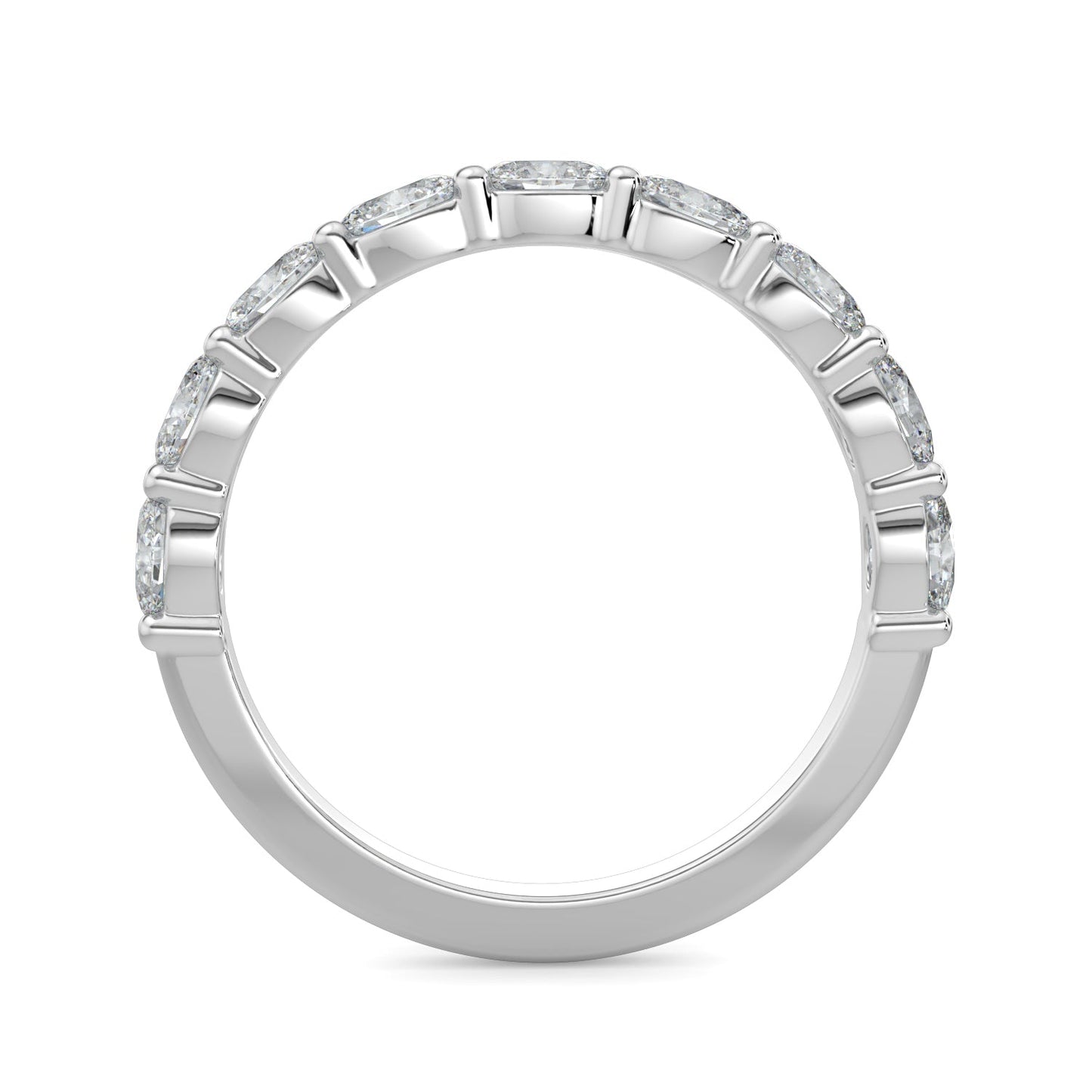 Arianna-0.30 TCW Oval Moissanite Half Eternity Wedding Band