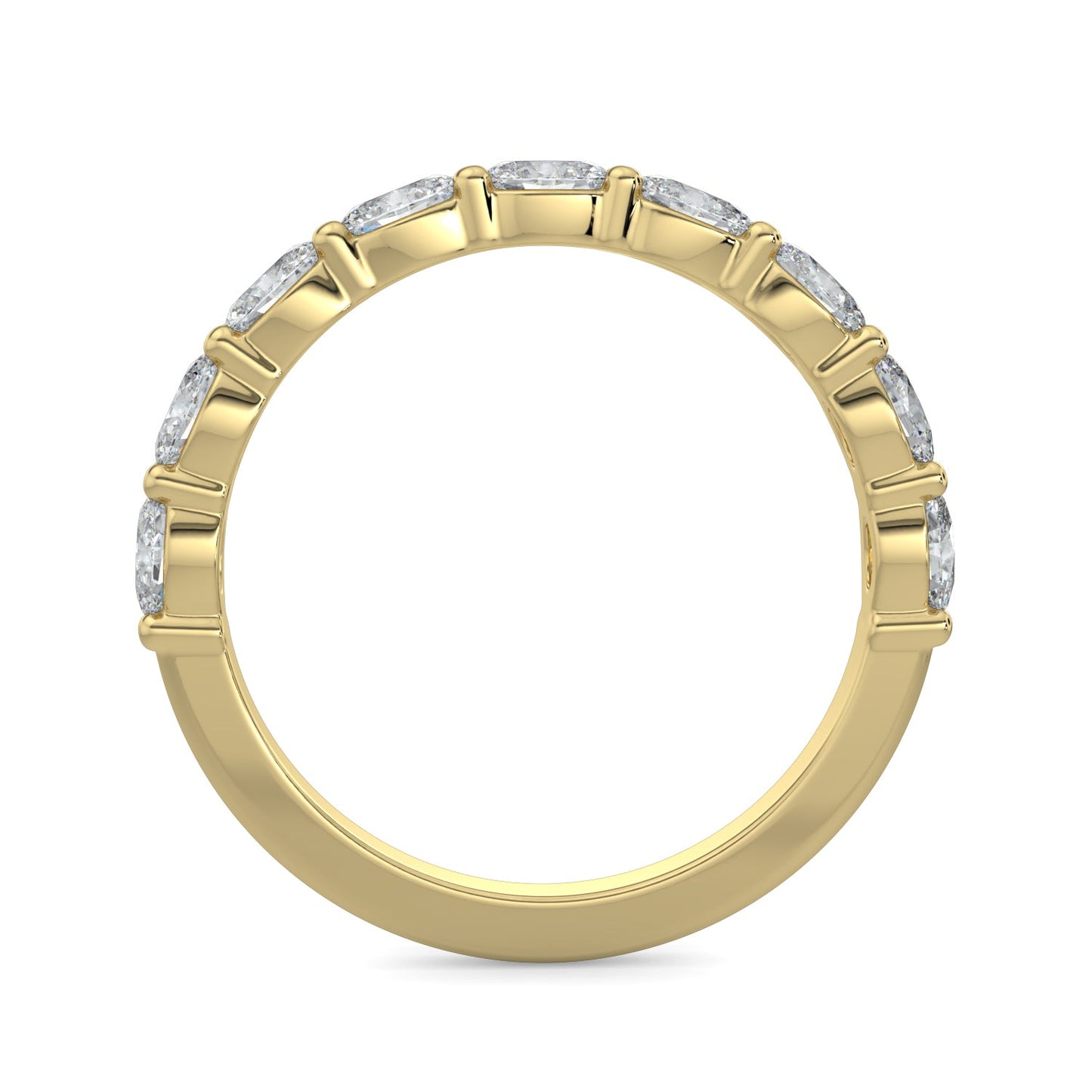 Arianna-0.30 TCW Oval Moissanite Half Eternity Wedding Band
