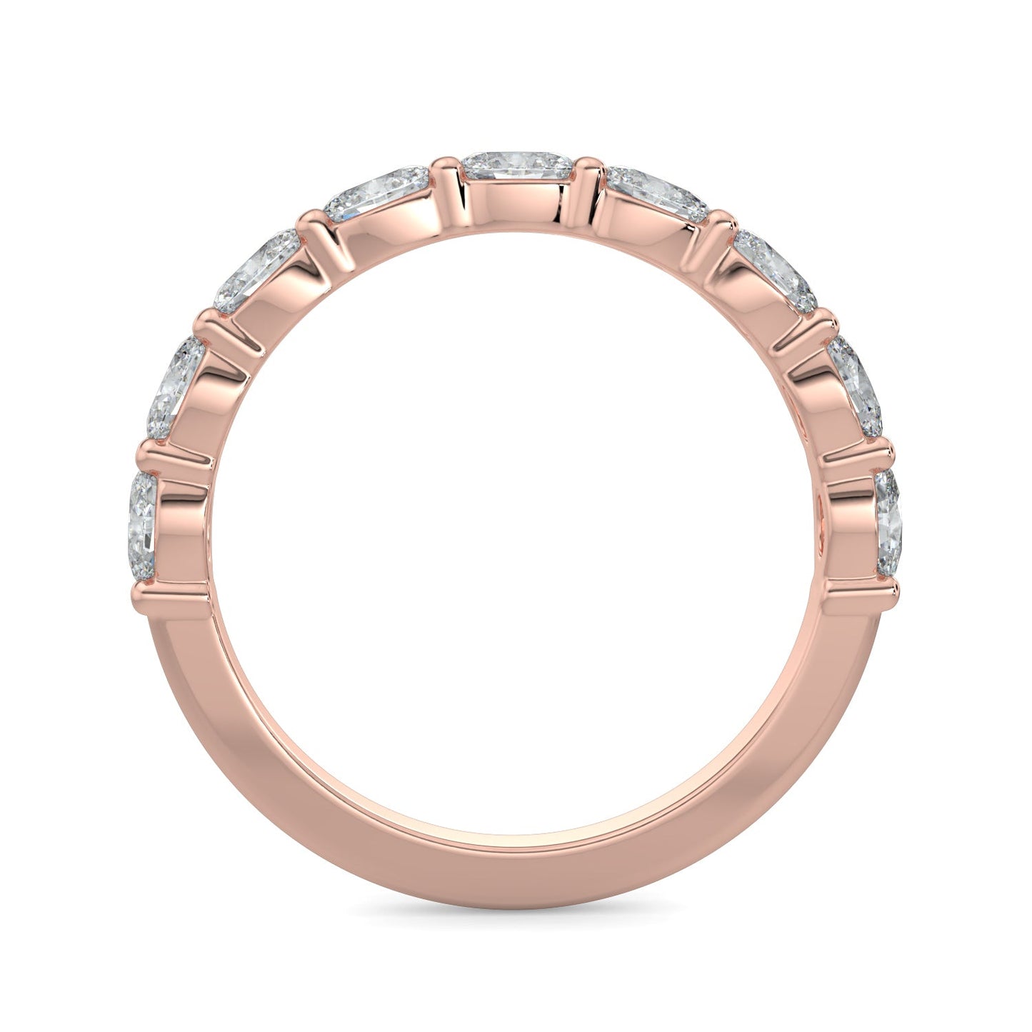Arianna-0.30 TCW Oval Moissanite Half Eternity Wedding Band