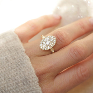 0.35 CT Round Shape Ballerina CVD Diamond Engagement  Ring