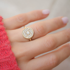 0.40 CT Round Shape Ballerina CVD Diamond Engagement Ring