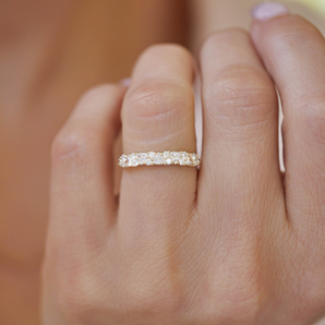 0.58 TCW Trillion and Round Eternity Wedding Band