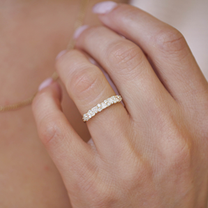 0.58 TCW Trillion and Round Eternity Wedding Band