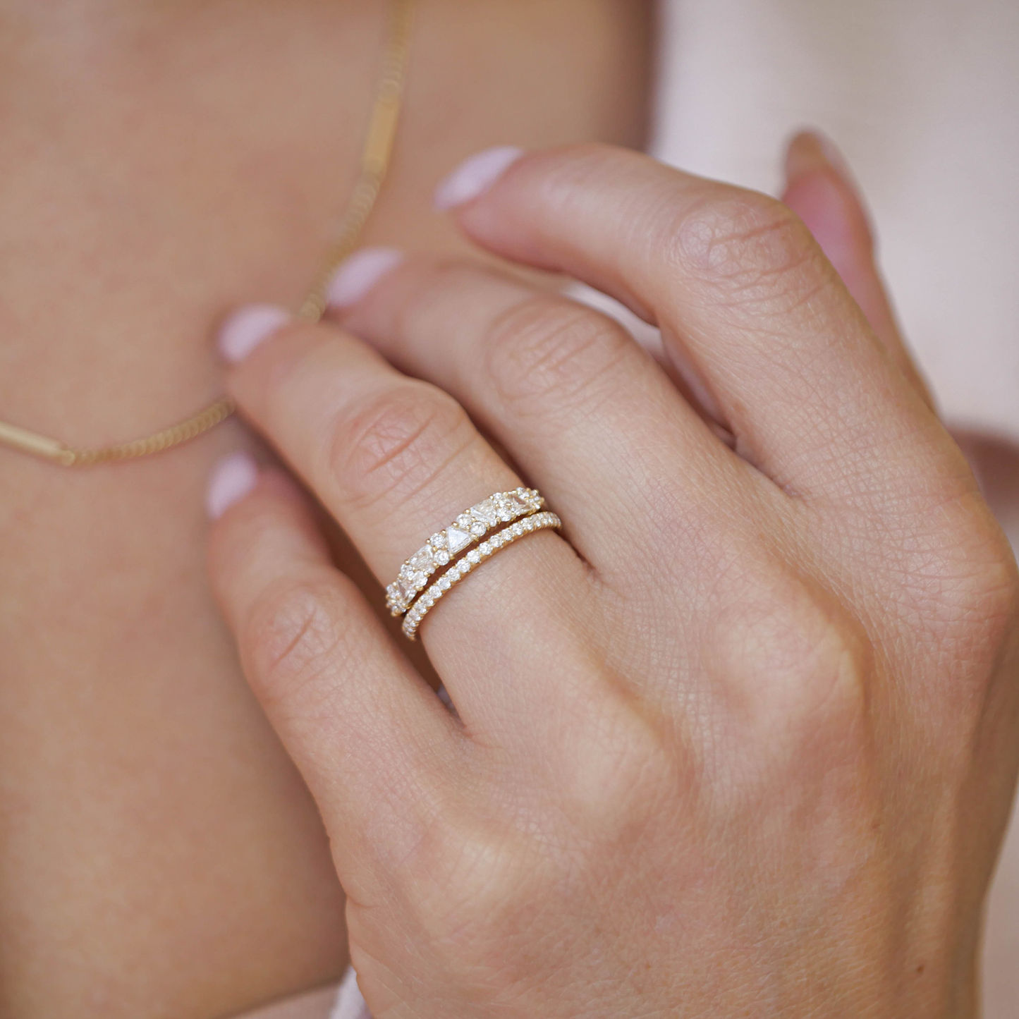 0.58 TCW Trillion and Round Eternity Wedding Band