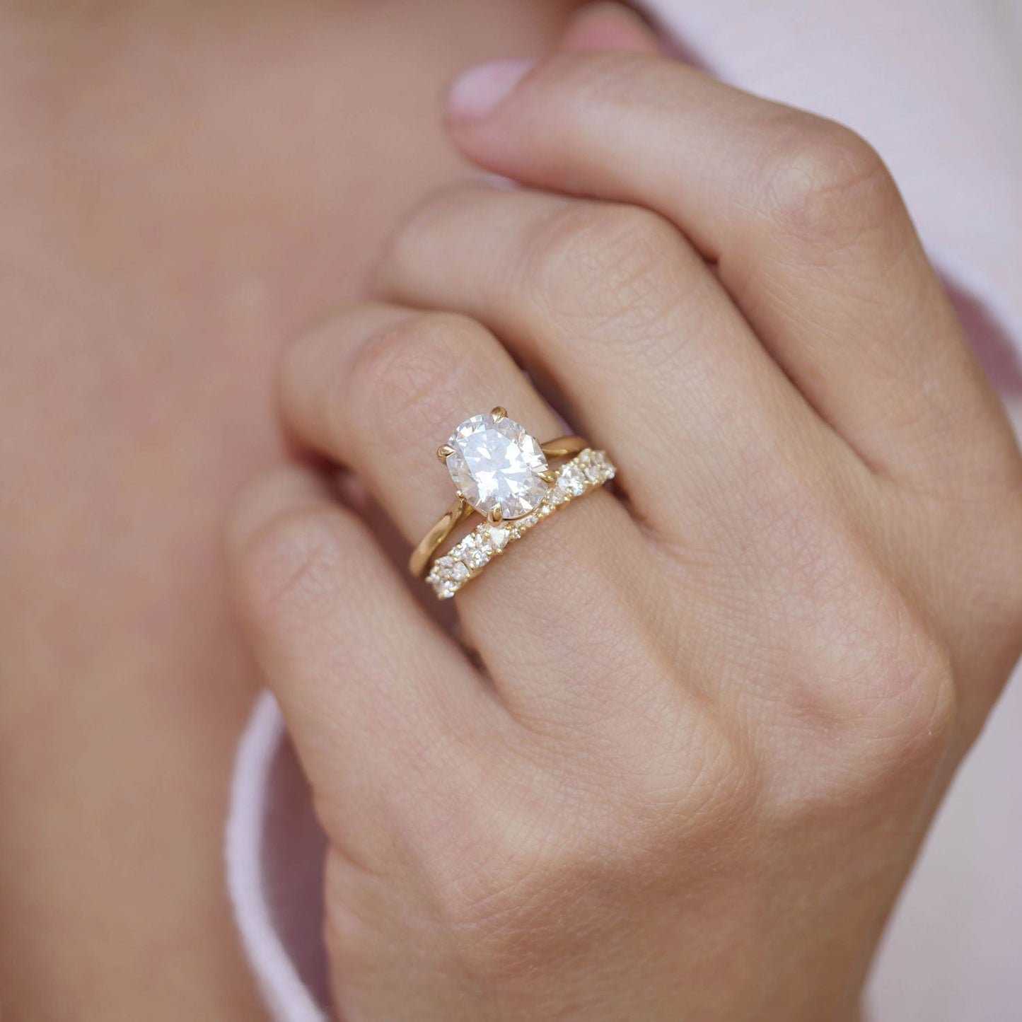 0.68 TCW Round & Marquise Half Eternity Wedding Band