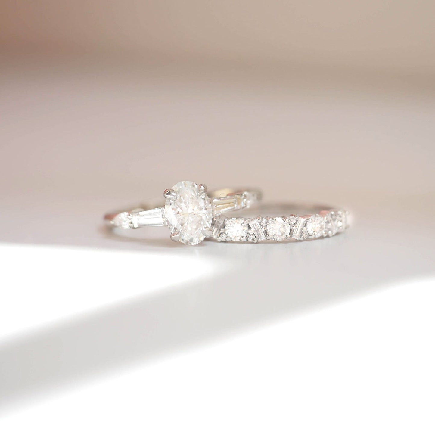 1.0 CT Oval Shape CVD Diamond Pave Setting Engagement Ring