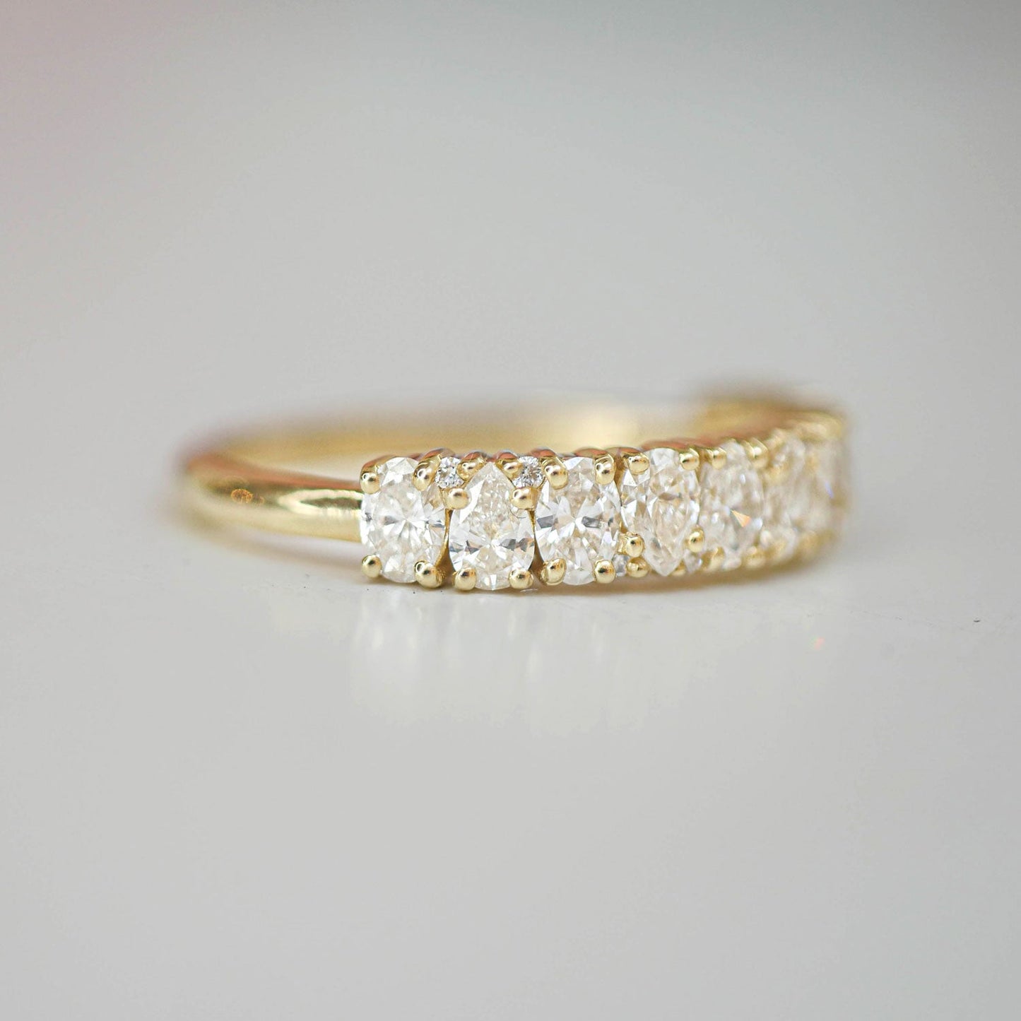 0.81 TCW Oval and Pear Eternity Wedding Band