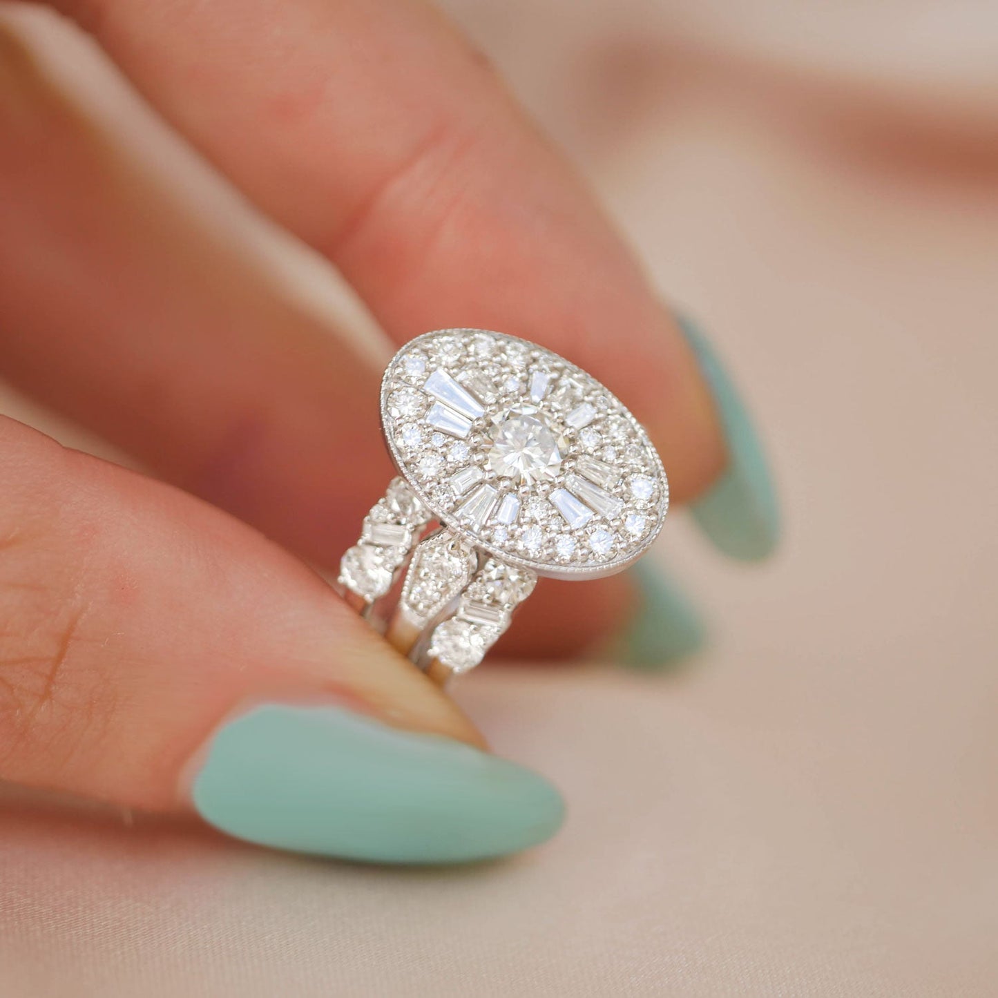 0.35 CT Round Shape Ballerina CVD Diamond Engagement  Ring