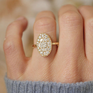 0.35 CT Round Shape CVD Diamond halo Engagement Ring