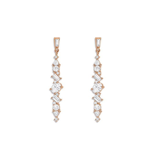 1.0 CT Trillion, Round, Baguette, and Oval Moissanite prong setting Earrings