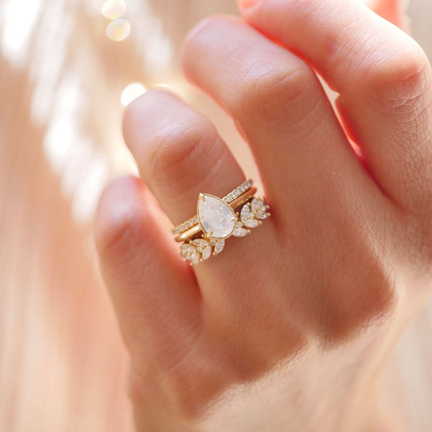 0.51 TCW Round & Marquise cluster Wedding Band