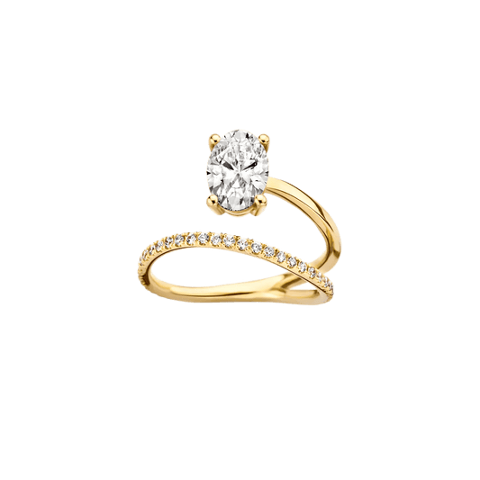 1.24 CT Oval Diamond Swirl Pave Engagement Ring