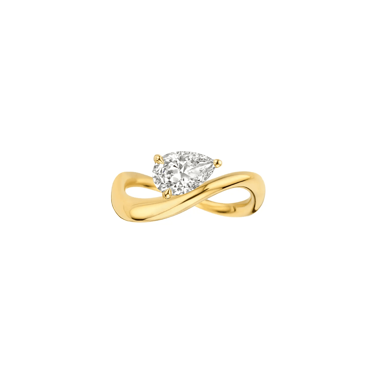 3.0 CT Pear Floating Solitaire Diamond Engagement Ring