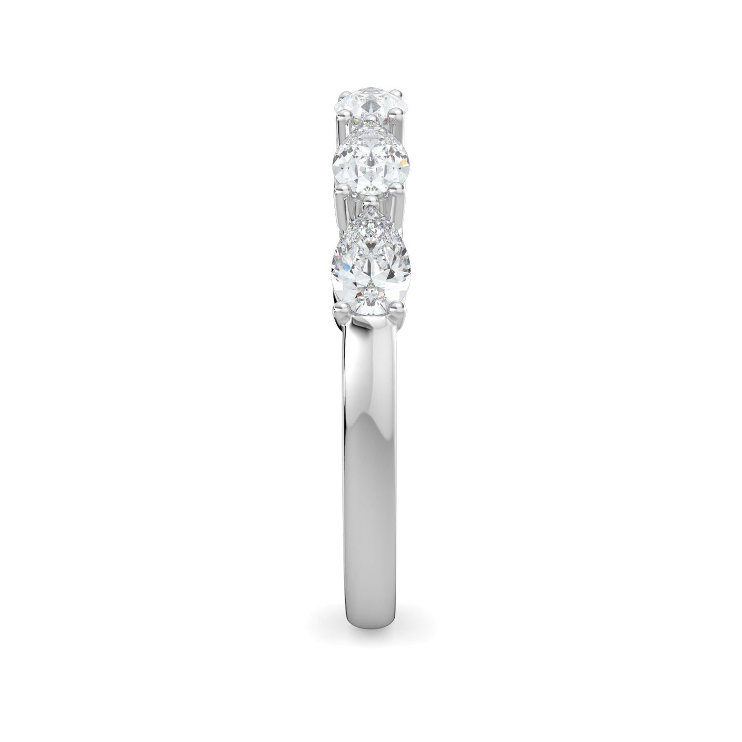 Alice-0.25 TCW Pear Moissanite Half Eternity Wedding Band