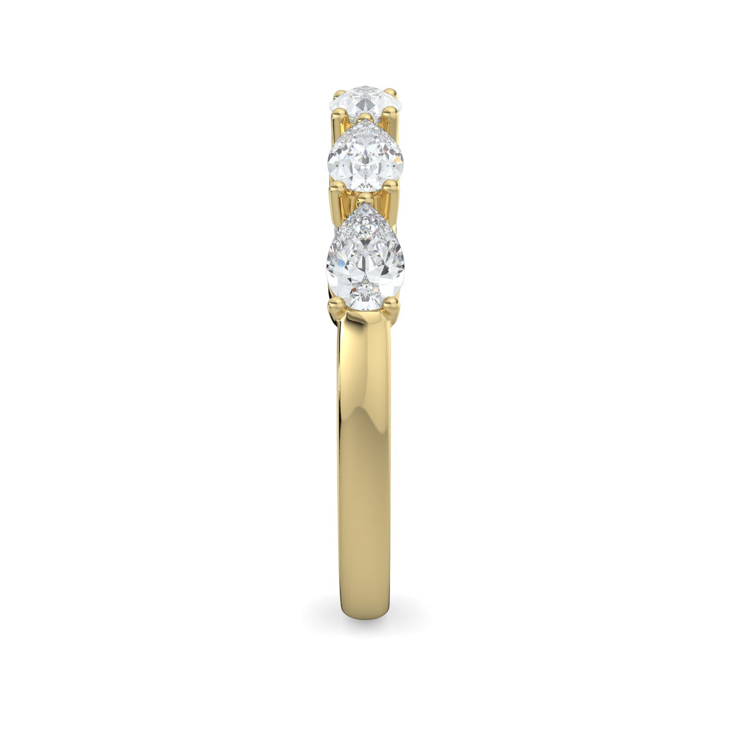 Alice-0.25 TCW Pear Moissanite Half Eternity Wedding Band