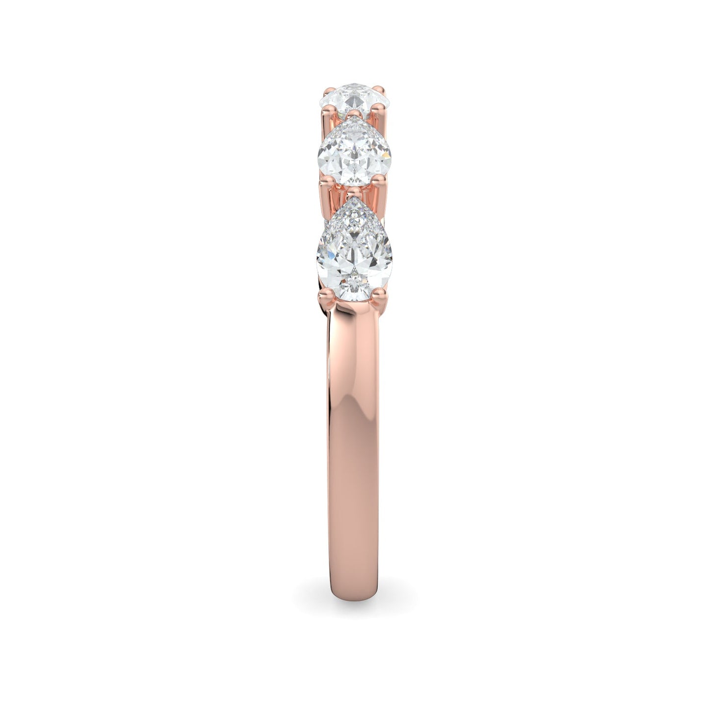 Alice-0.25 TCW Pear Moissanite Half Eternity Wedding Band