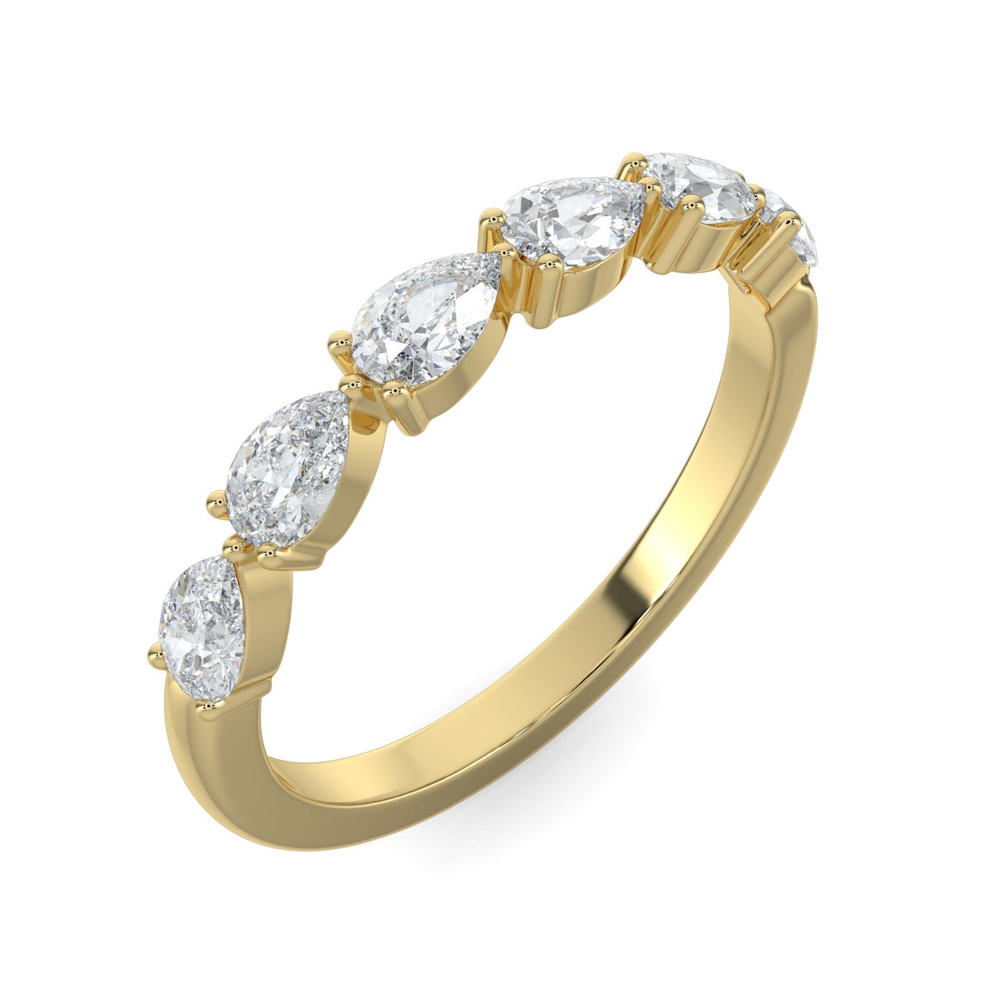 Alice-0.25 TCW Pear Moissanite Half Eternity Wedding Band