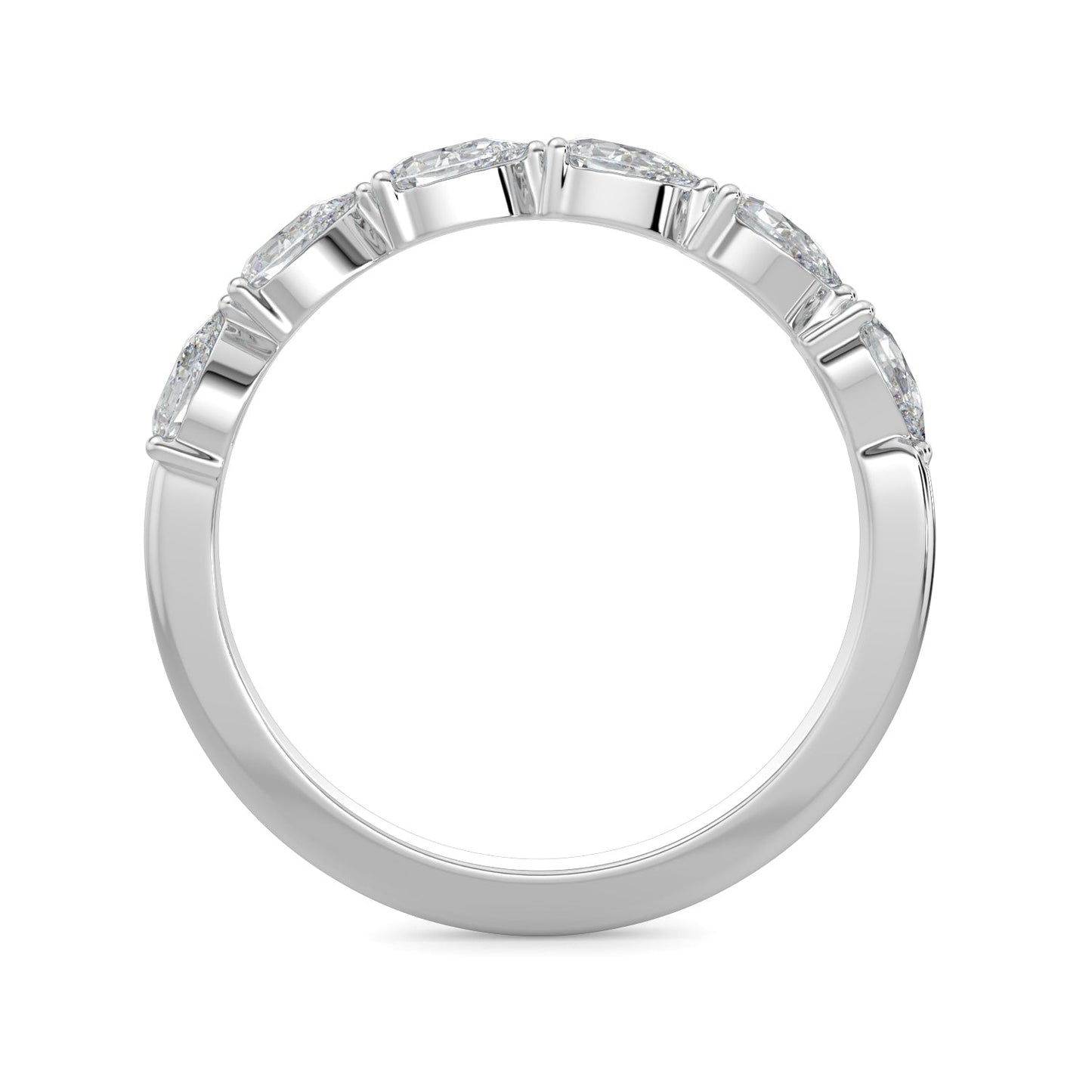 Alice-0.25 TCW Pear Moissanite Half Eternity Wedding Band