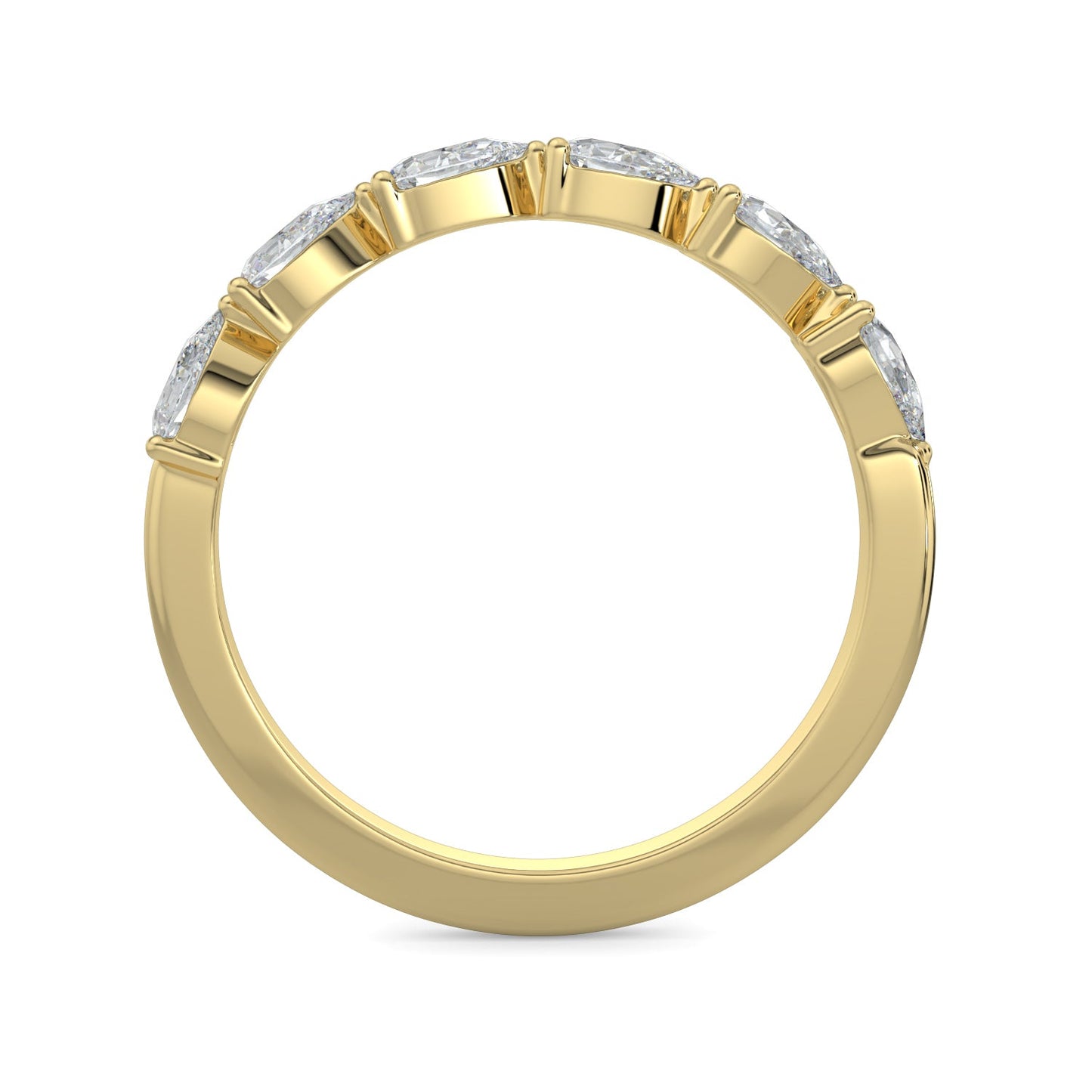 Alice-0.25 TCW Pear Moissanite Half Eternity Wedding Band