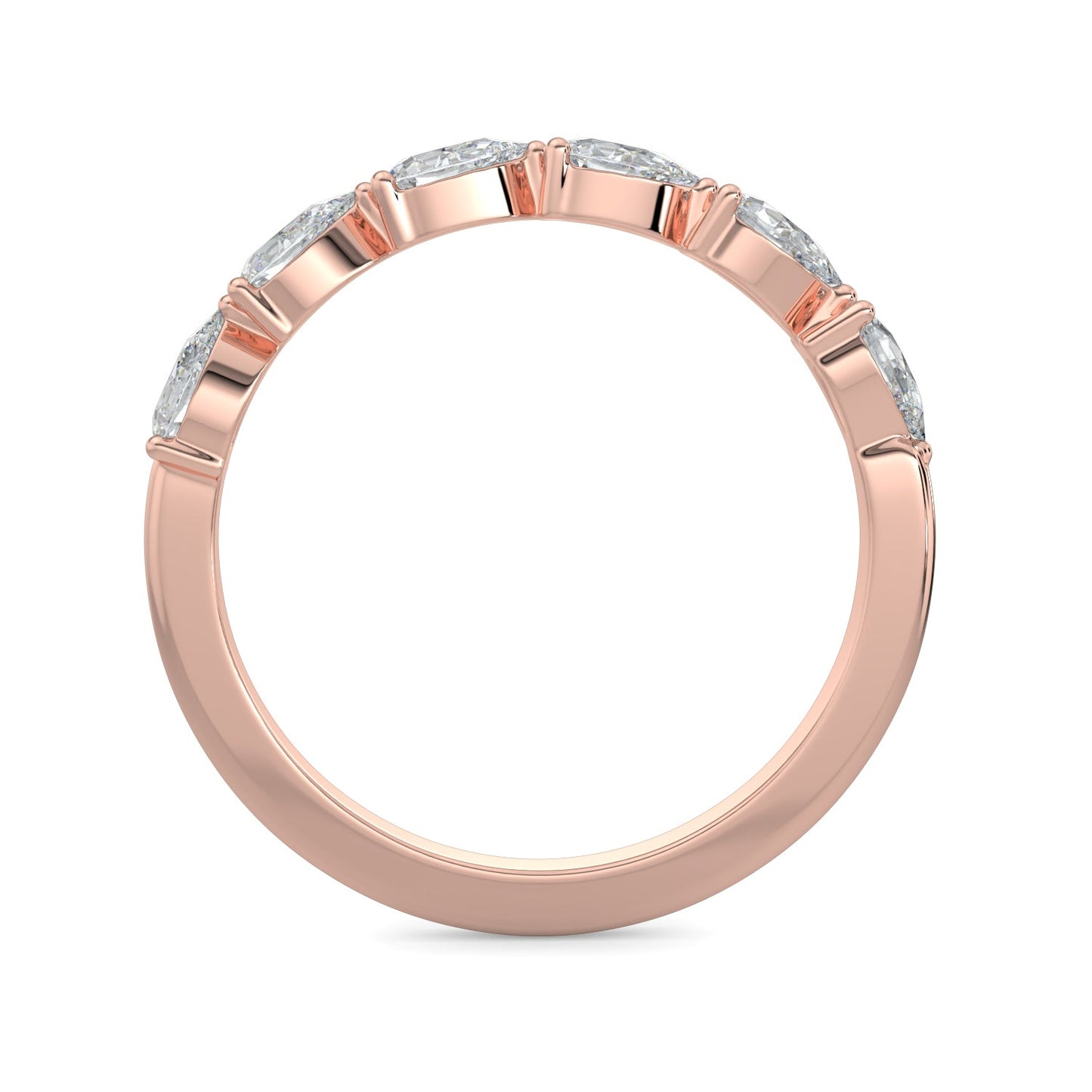 Alice-0.25 TCW Pear Moissanite Half Eternity Wedding Band