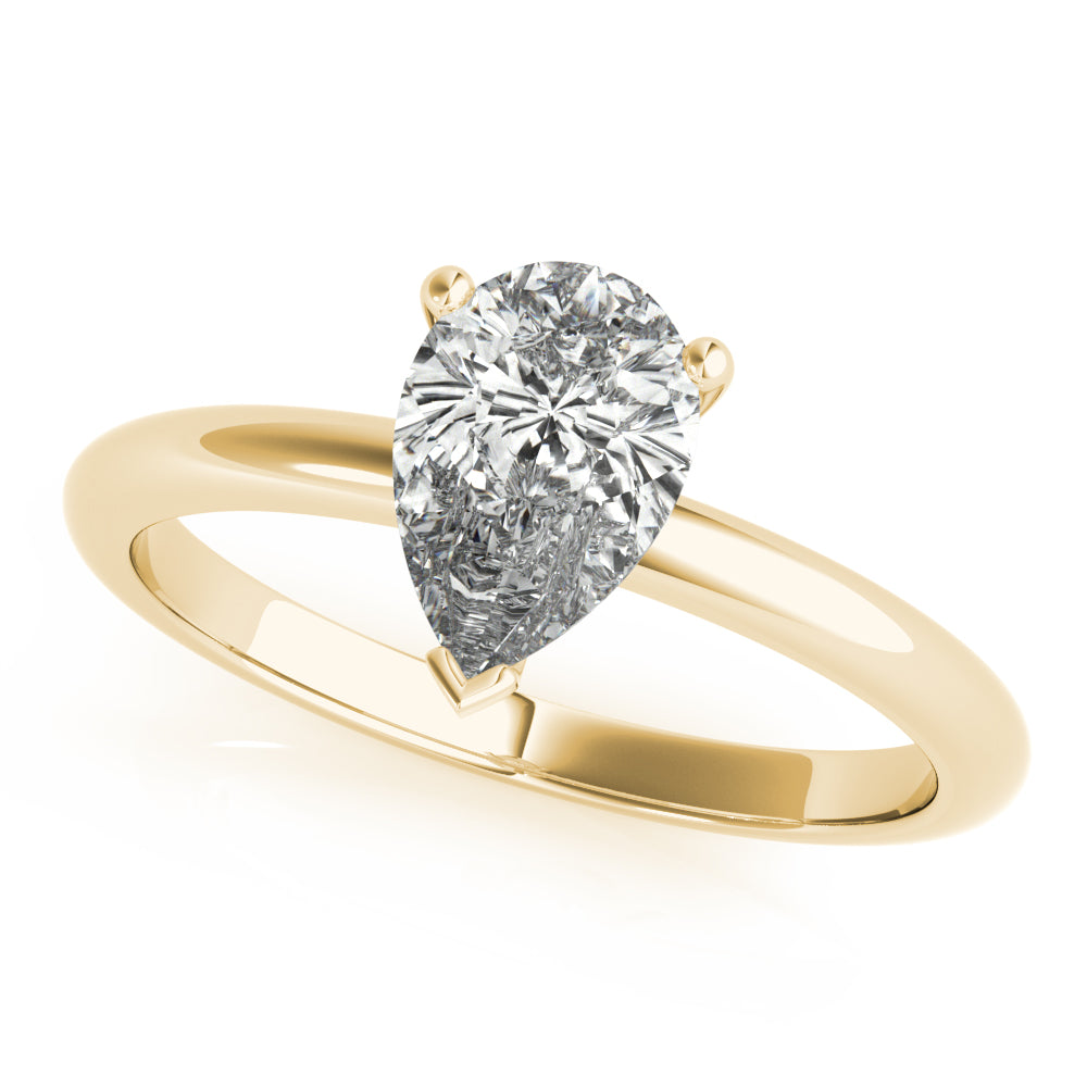 Esther-2.50 Carats Pear Moissanite Solitaire  Engagement Ring