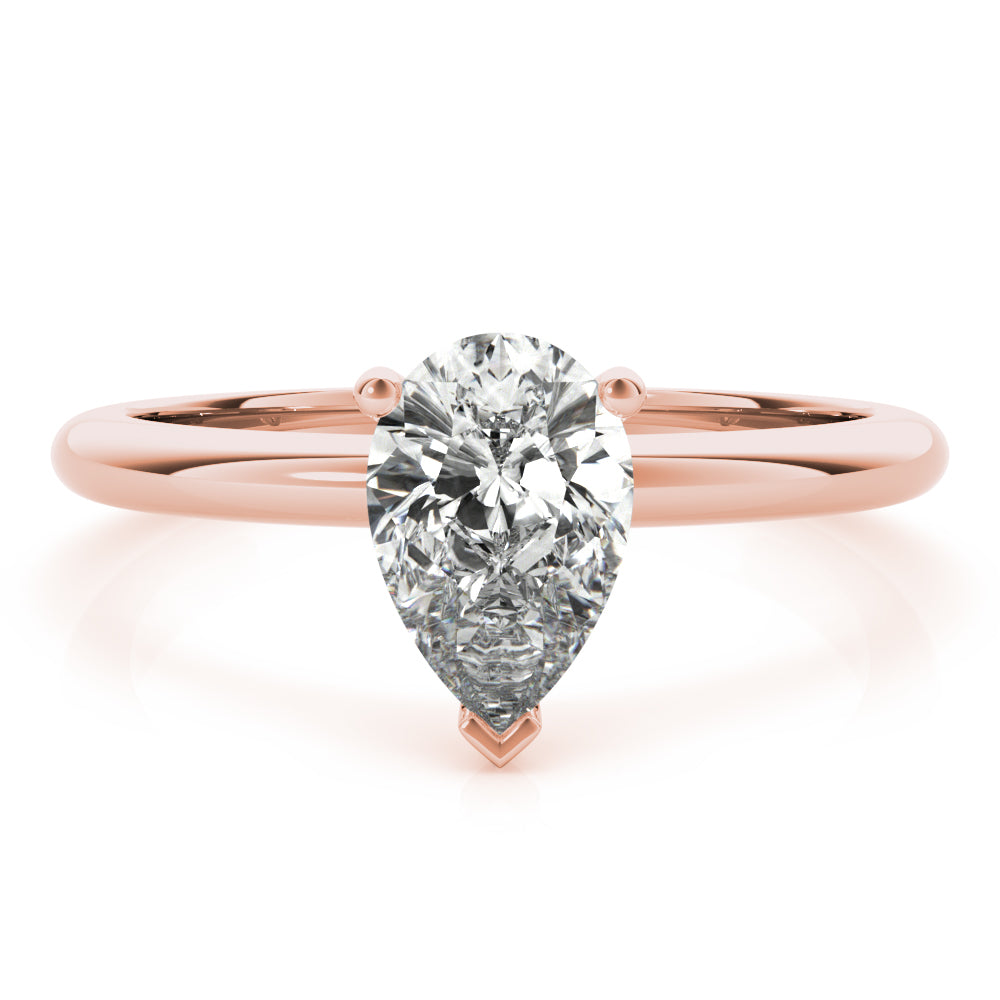 Esther-2.50 Carats Pear Moissanite Solitaire  Engagement Ring