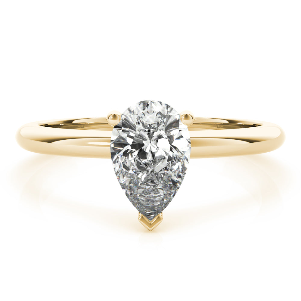 Esther-2.50 Carats Pear Moissanite Solitaire  Engagement Ring