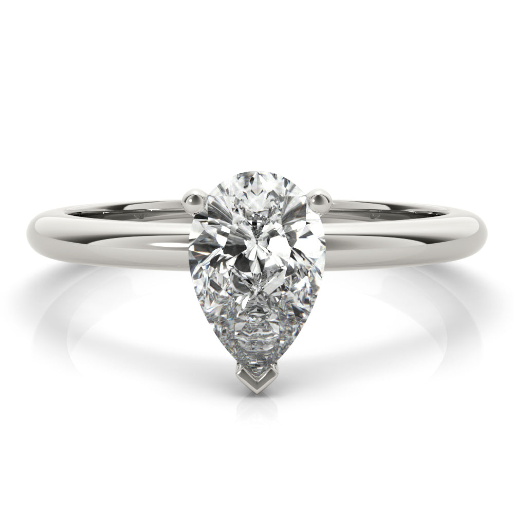 Esther-2.50 Carats Pear Moissanite Solitaire  Engagement Ring
