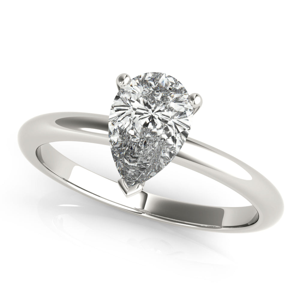 Esther-2.50 Carats Pear Moissanite Solitaire  Engagement Ring