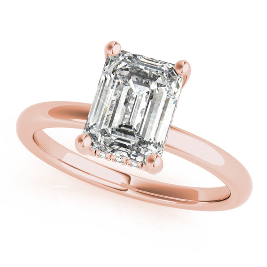 Angelina-1.75 Carats Emerald Moissanite Hidden Halo Engagement Ring