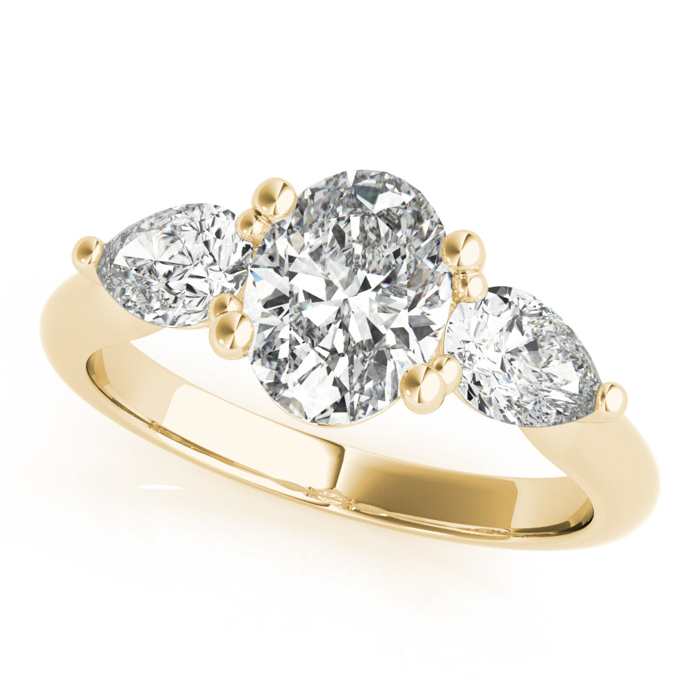 Eloise-1.0 Carats Oval Moissanite three Stone Style Engagement Ring