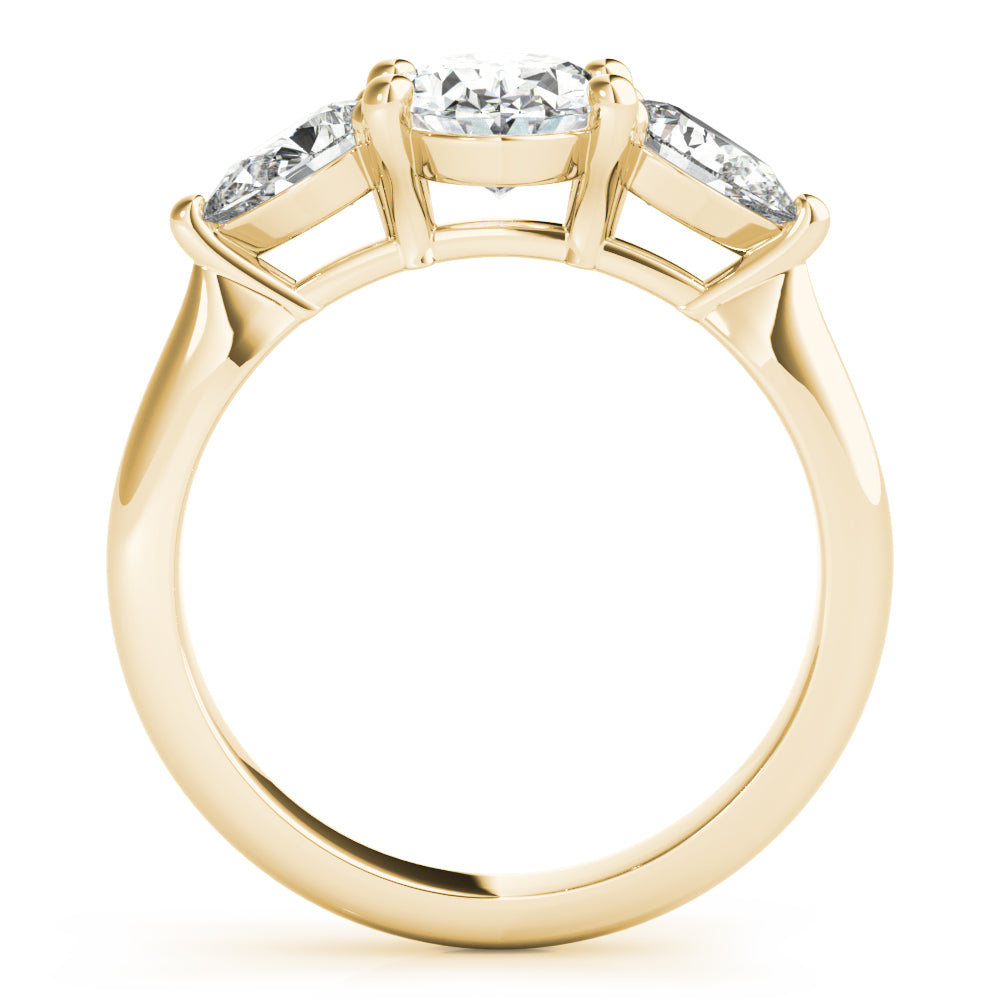 Eloise-1.0 Carats Oval Moissanite three Stone Style Engagement Ring