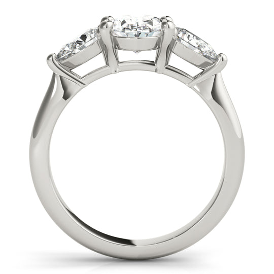 Eloise-1.0 Carats Oval Moissanite three Stone Style Engagement Ring