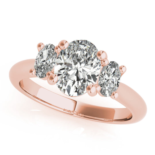 Lauren-2.0 Carats Oval Moissanite Three Stone Style Engagement Ring