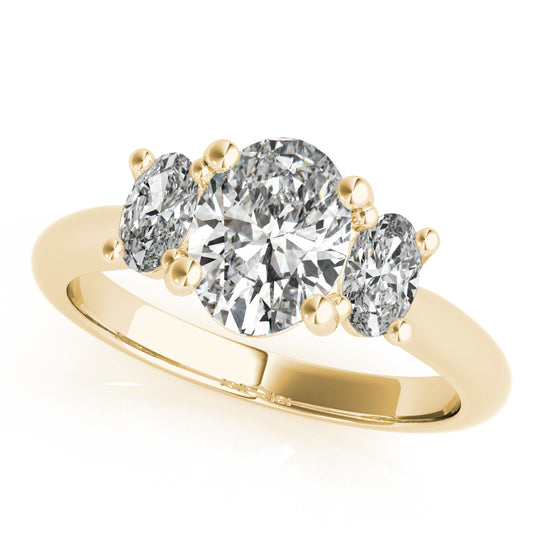 Lauren-2.0 Carats Oval Moissanite Three Stone Style Engagement Ring