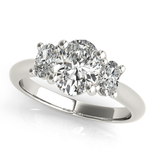 Lauren-2.0 Carats Oval Moissanite Three Stone Style Engagement Ring