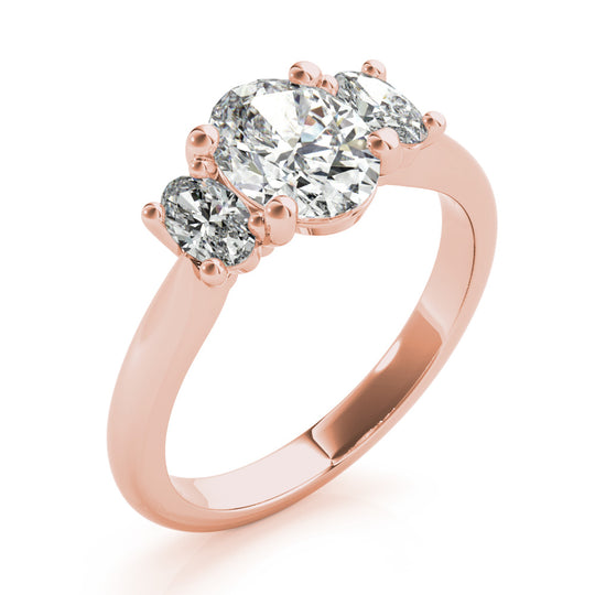 Lauren-2.0 Carats Oval Moissanite Three Stone Style Engagement Ring