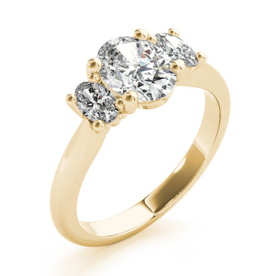 Lauren-2.0 Carats Oval Moissanite Three Stone Style Engagement Ring