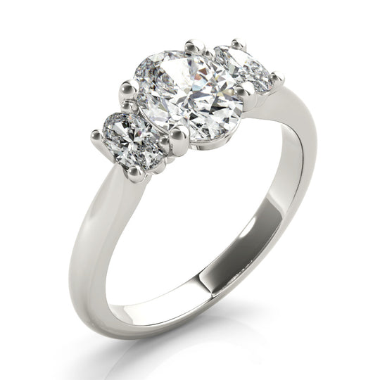 Lauren-2.0 Carats Oval Moissanite Three Stone Style Engagement Ring