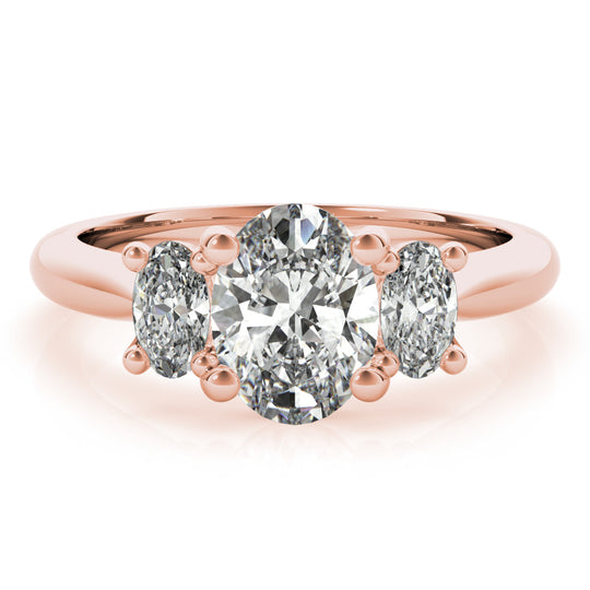 Lauren-2.0 Carats Oval Moissanite Three Stone Style Engagement Ring