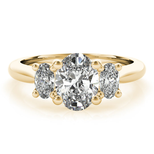 Lauren-2.0 Carats Oval Moissanite Three Stone Style Engagement Ring