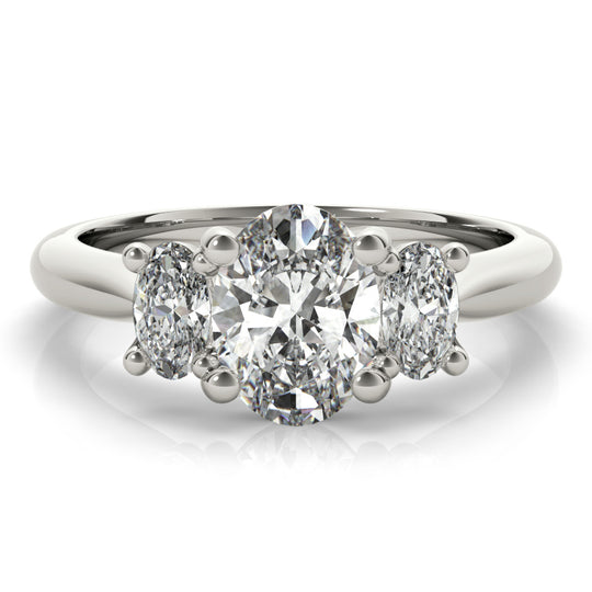 Lauren-2.0 Carats Oval Moissanite Three Stone Style Engagement Ring