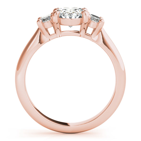 Lauren-2.0 Carats Oval Moissanite Three Stone Style Engagement Ring