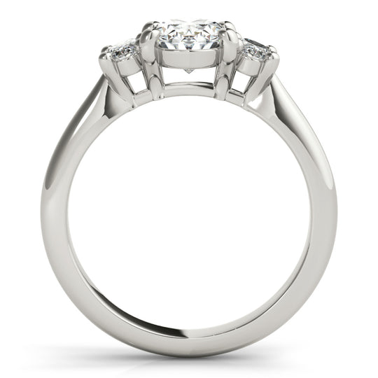 Lauren-2.0 Carats Oval Moissanite Three Stone Style Engagement Ring