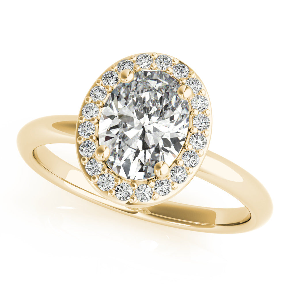 Cecilia-1.50 Carats Oval Moissanite Halo Engagement Ring