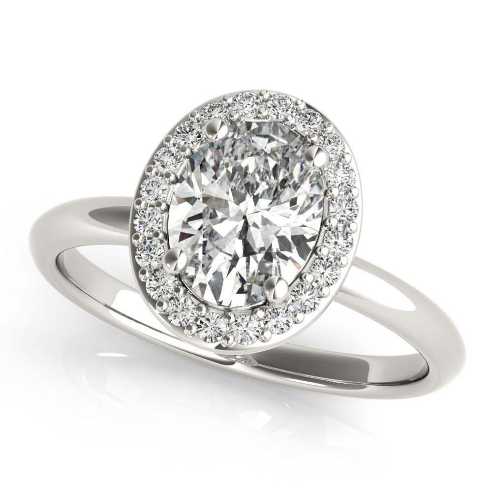 Cecilia-1.50 Carats Oval Moissanite Halo Engagement Ring