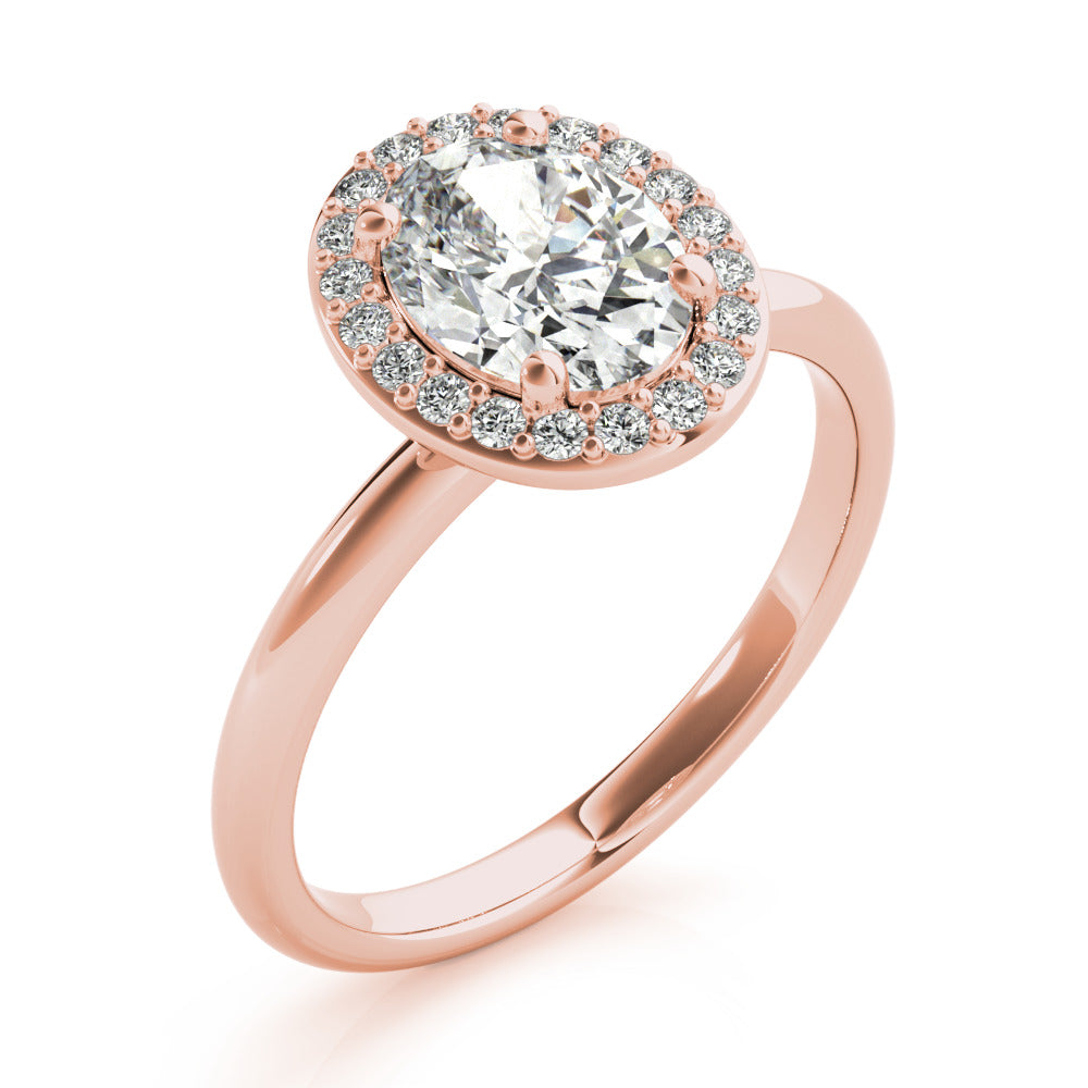 Cecilia-1.50 Carats Oval Moissanite Halo Engagement Ring