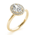 Cecilia-1.50 Carats Oval Moissanite Halo Engagement Ring