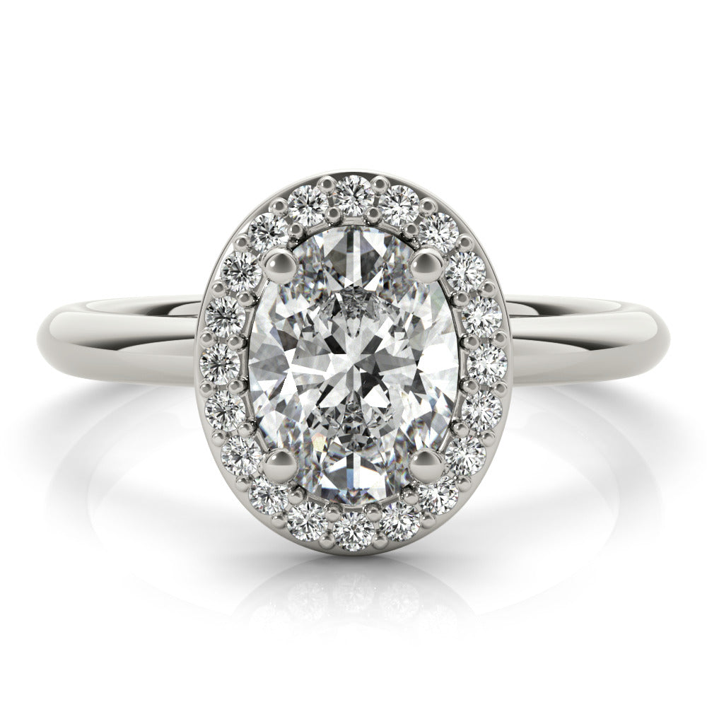 Cecilia-1.50 Carats Oval Moissanite Halo Engagement Ring