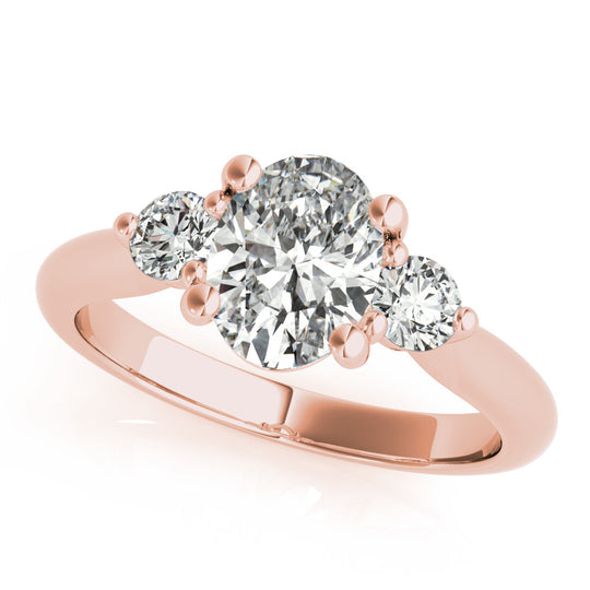 Gabriela-1.0 Carats Oval Moissanite Three Stone Style Engagement Ring